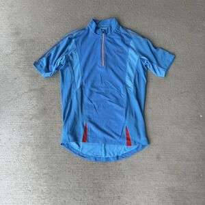 Gore Bike Wear Men's Cycling Jersey Blue Red Half Zip Short Sleeve Size M
